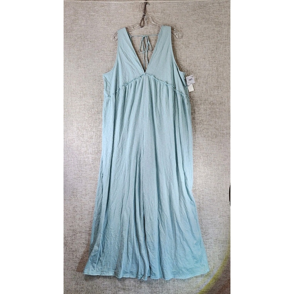 NEW American Eagle Wide Leg Jumpsuit Womens XXL Blue Sleevess VNeck Relaxed Boho